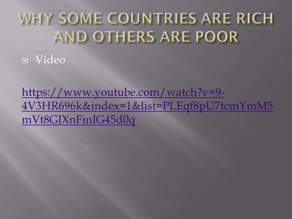 Why some countries are richer than others